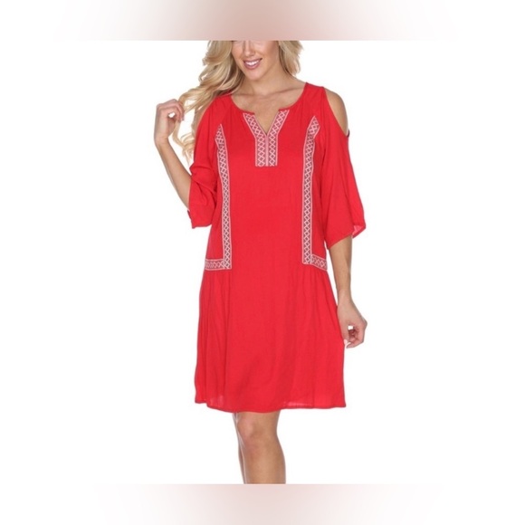 White Mark Mya Embroidered Dress Bold & Boho (Size L) - NWT - Picture 1 of 3